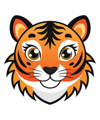 Cute tiger face colorful design