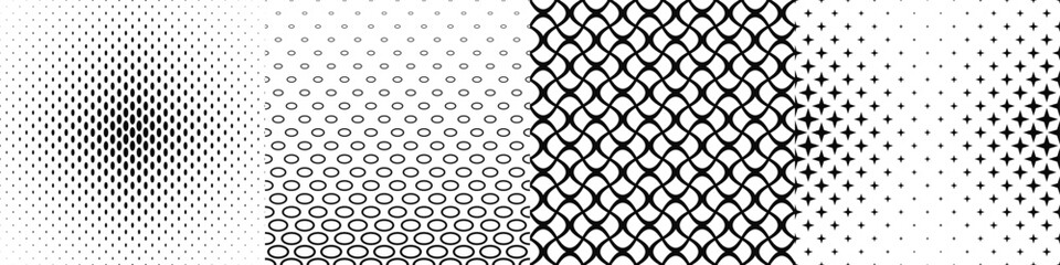 Naklejka premium Black and white pattern collection