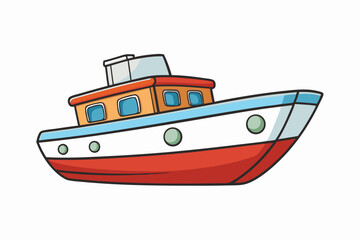 Naklejka premium Boat art vector illustration