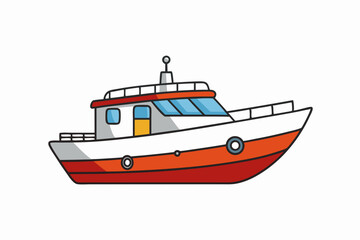 Naklejka premium Boat art vector illustration