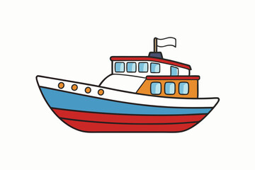 Naklejka premium Boat art vector illustration