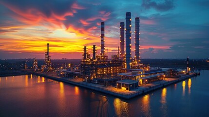 Fototapeta premium Industrial Sunset