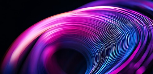 colorful digital art piece with swirling lines and gradients of purple blue against black background