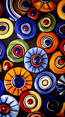 Fototapeta premium Oil Painting, Shapes, Stones, Pasta, Super Colorful, Abstract Image, Texture, Pattern Background, Wallpaper, Smartphone Cover and Screen, Cell Phone, Computer, Laptop, 9:16 and 16:9 Format