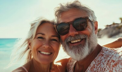 Cheerful senior couple themselves after retirement, Generative AI