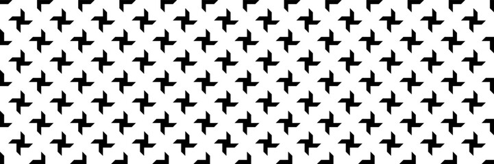 horizontal black seamless propeller design for pattern and background.
