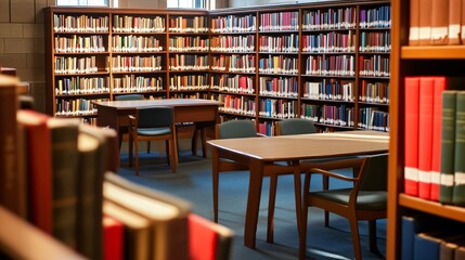 empty old school library