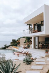Fototapeta premium Beach aesthetic villa house 