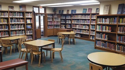 empty old school library