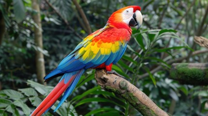 Vibrant Macaw Perched on a Branch