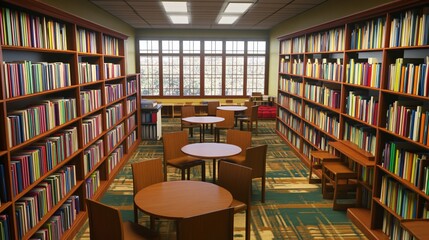 empty old school library