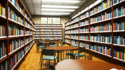 empty old school library