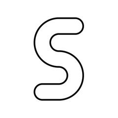 S icon line with white background vector stock illustration