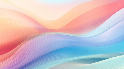 Abstract design consisting of smooth, flowing waves in a gradient of colors. The gentle curves.