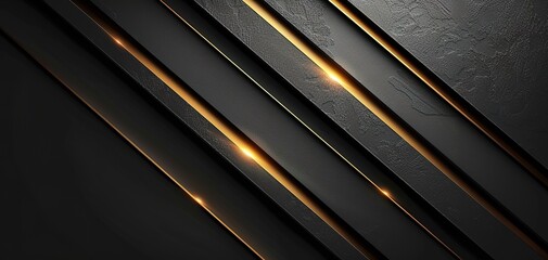 Obraz premium Abstract background with black and gold diagonal stripes.
