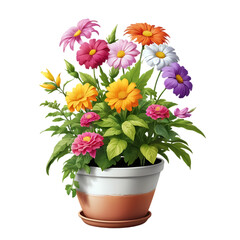 Set of flowers painting isolated on clear background and transparent background. natural concept for nature decorative and flower element, Bloom, plant, close up view, cut out element