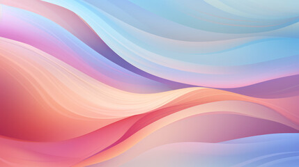 Obraz premium Abstract design consisting of smooth, flowing waves in a gradient of colors. The gentle curves.