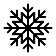 Snowflake outline icon isolated on white background. Editable stroke vector element for Christmas and New Year. 