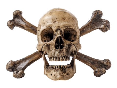 Skull with crossbones, cut out