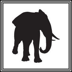 Obraz premium Elephant silhouette vector, wildlife animal illustration. 