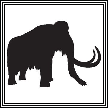 recommend clip art: Mammoth silhouette vector, wildlife animal illustration.