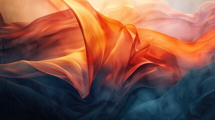 Abstract background of flowing, colorful fabric with dramatic lighting.