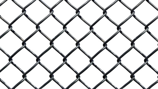 Chain link fence, cut out