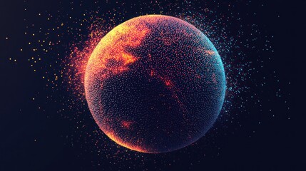 Fototapeta premium Abstract Sphere with Glowing Particles