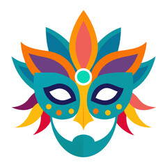 venetian carnival mask illustration, vector art, black silhouette 