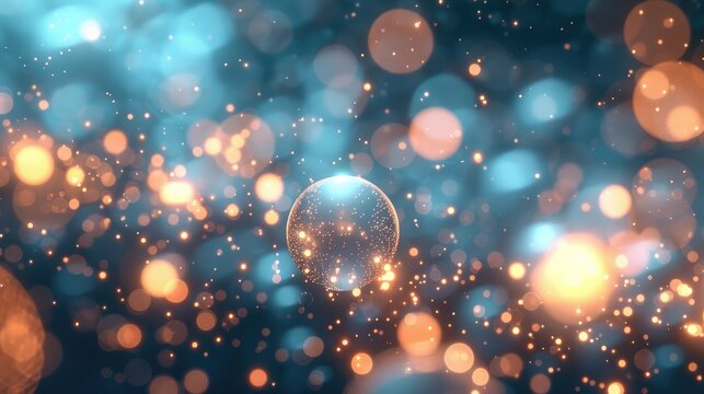 Abstract background with colorful bokeh lights.