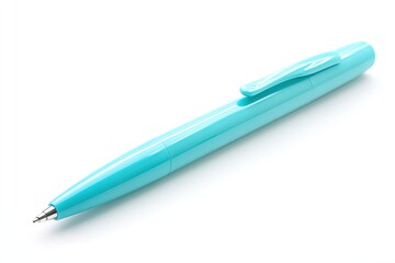 Turquoise pen isolated on white