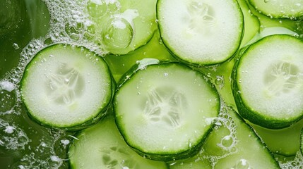 Picture of cucumber slices with cosmetic gel