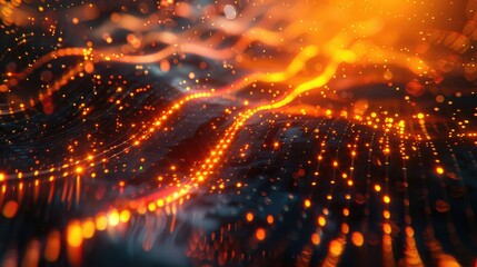 Obraz premium Abstract background with swirling orange and red lights. The lights create a sense of movement and energy. Perfect for a variety of projects.