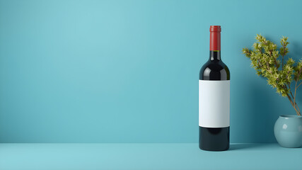 Fototapeta premium Wine Bottle Mock-Up. Generative AI