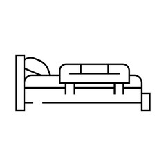 bed rail kid bedroom line icon vector. bed rail kid bedroom sign. isolated contour symbol black illustration
