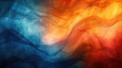Obraz premium Abstract blue and orange swirling paint texture. Perfect for backgrounds, designs, and digital art.