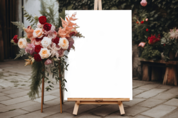 PNG floral frame mockup, transparent design