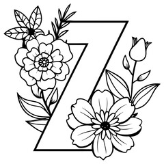 Floral alphabet svg, split monogram svg, flower alphabet svg, floral wreath svg, alphabet svg, last name svg, monogram letter svg,