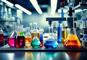 dynamic laboratory equipment showcasing spectrum vibrant colors innovative designs enhanced scientific exploration, science, innovation, technology, tools