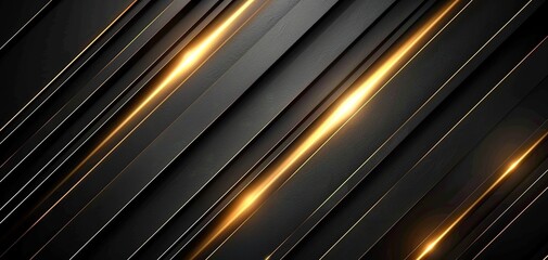 Obraz premium Abstract background with black stripes and golden light.
