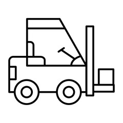 Forklift Vector Line Icon Design