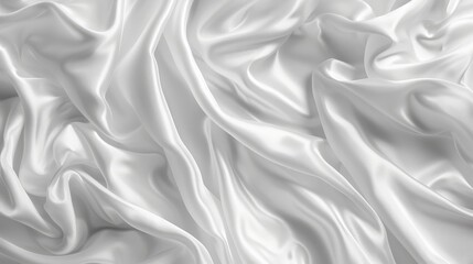 Fototapeta premium White silky fabric with wavy folds for background with a soft sway.