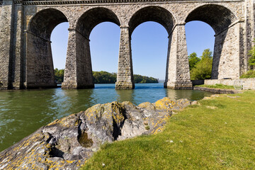 Stone arches of the Menai Suspension Bridge, Anglesey, Gwynedd