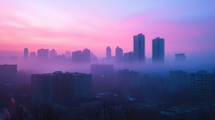 Fototapeta premium City skyline with morning haze