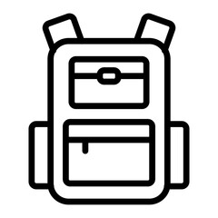 Backpack Vector Line Icon Design
