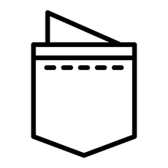 Pocket Square Vector Line Icon Design