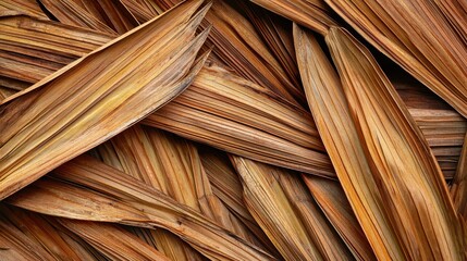 dried tropical palm tree leaves 