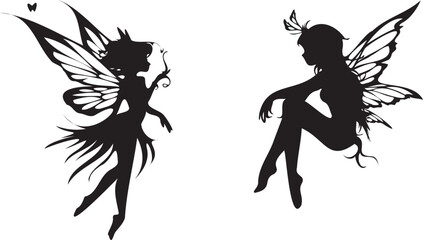 Fototapeta premium fairy beauty black silhouette