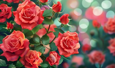 Romantic Background with Roses. Floral Wallpaper