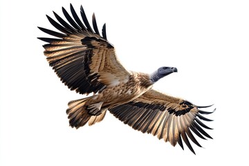 Naklejka premium Vulture flying and circling isolated on a white background